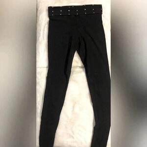 VS Women’s Rhinestone/Bling Fold-over Black Leggings XS